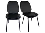 Set of 2 black faux leather chairs with black metal legs - Boisona CEBH35518
