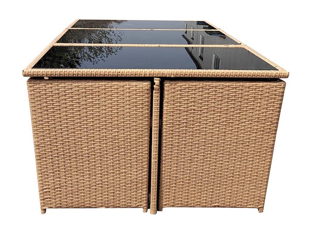 Boisona WOCW19466 8-seater garden furniture set in natural woven resin