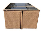 Boisona WOCW19466 8-seater garden furniture set in natural woven resin