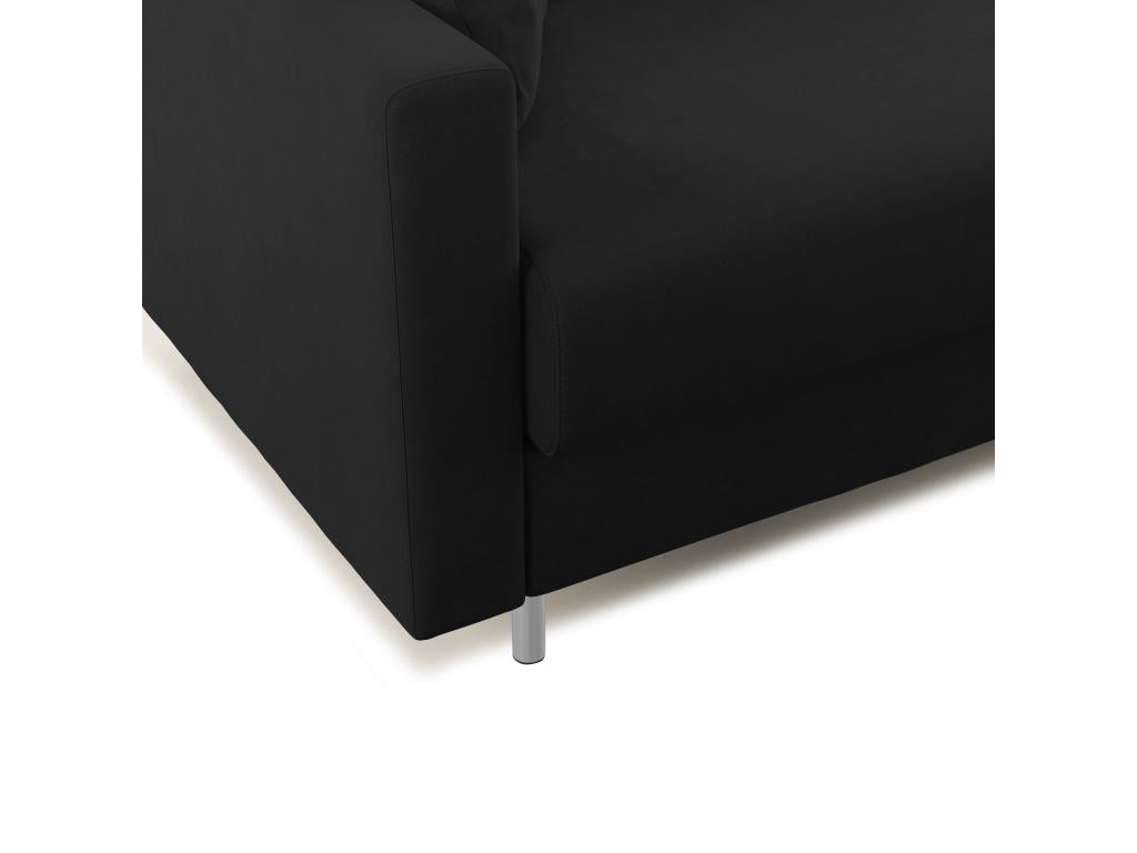 Nobellea Detachable Microfiber Convertible Sofa T11 168 cm Matte - 120x197 Black JVZN62351