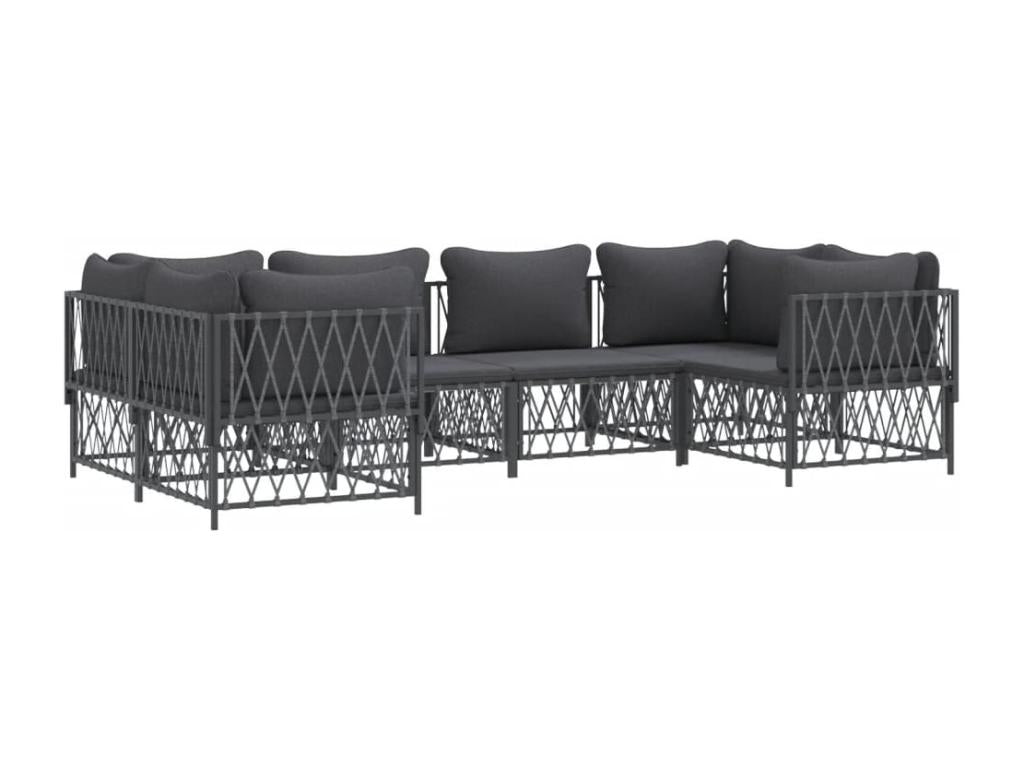 6-piece garden furniture set with cushions, anthracite steel XPBD10763