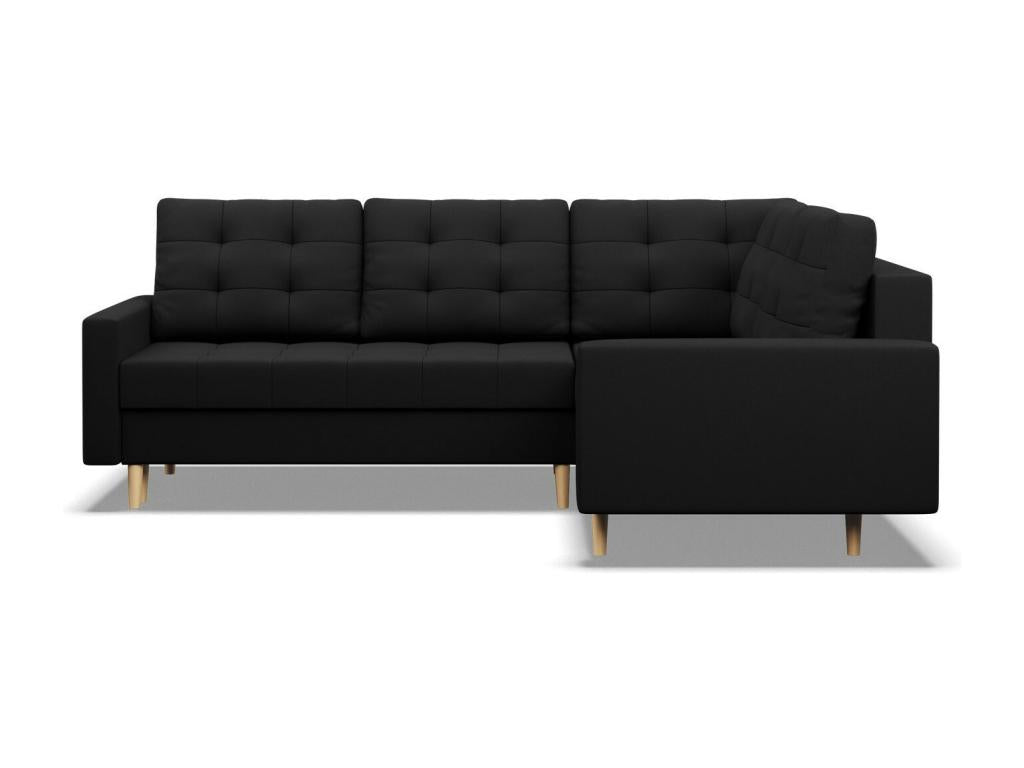 Right Corner Sofa with Ottoman Bed Function Black PPCY67035
