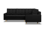Right Corner Sofa with Ottoman Bed Function Black PPCY67035