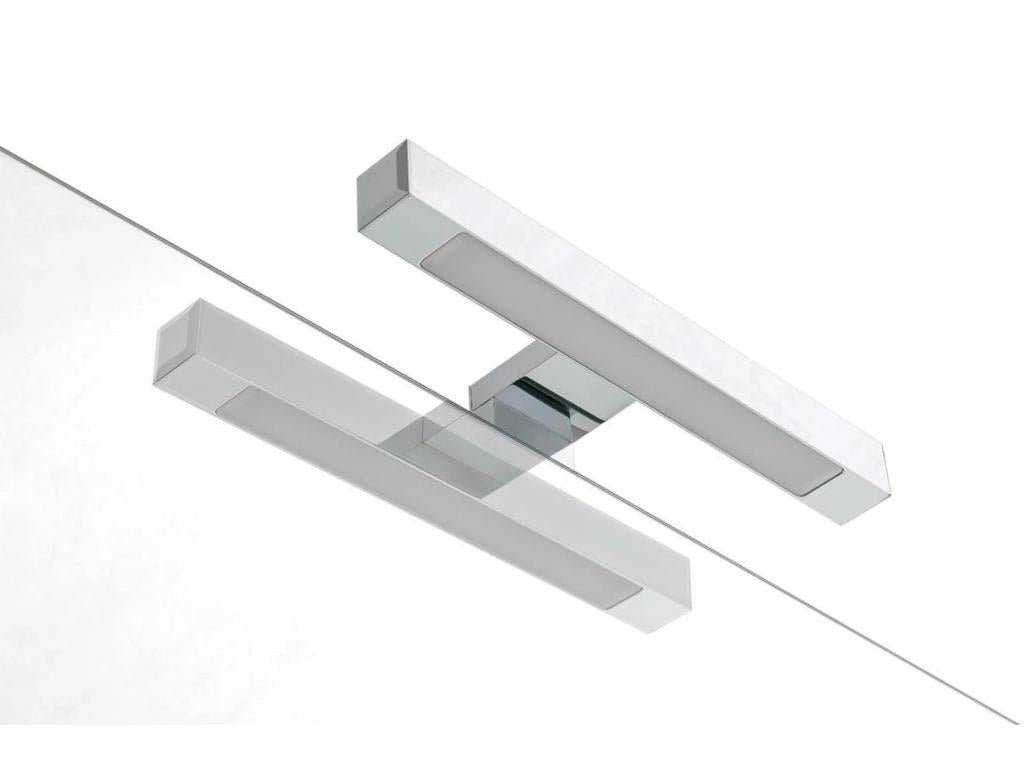 Boisona bathroom vanity unit with 2 drawers, light wood finish and illuminated mirror, L 140cm WEZZ07431