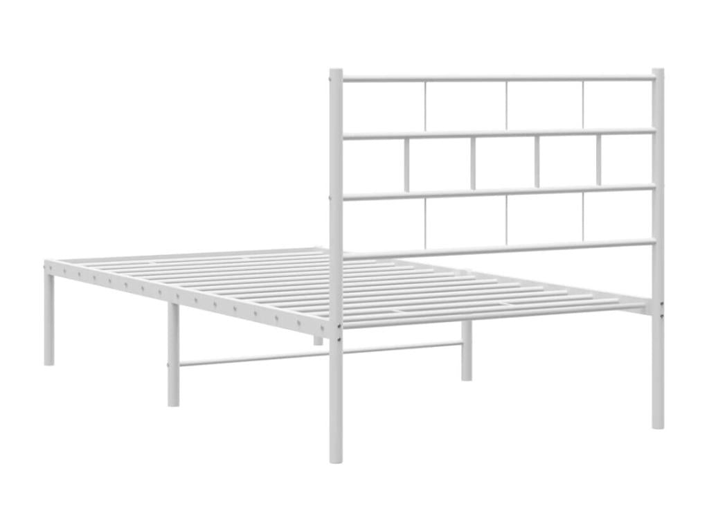 Metal bed frame with white headboard 100x190 CGMT81426
