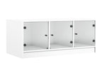 Coffee table with white glass doors 102x50x42 cm WALR11421