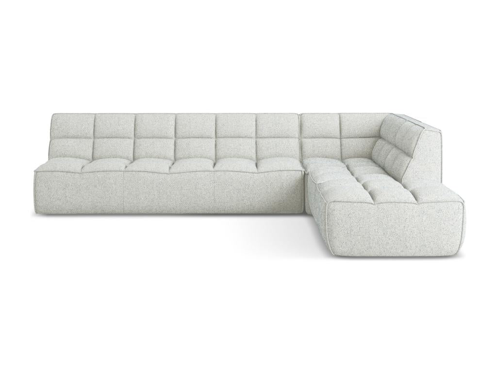 5-seater modular right-hand corner sofa in textured fabric - beige - Nobellea PMSA92109