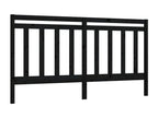 Black Headboard 206x4x100 cm Solid Pine Wood JGFN65038