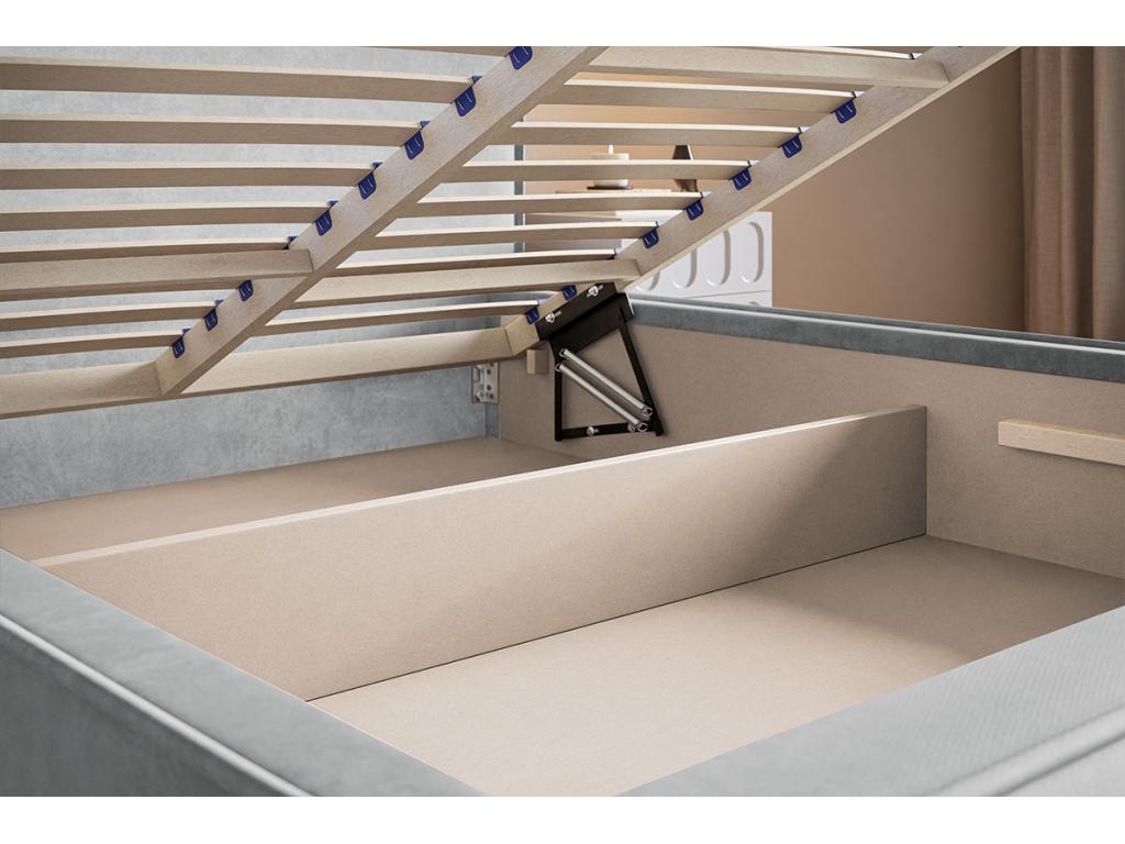 Elariva double bed 140x200 - Bed with Storage - Manufacturer Furniture - Designer bed in Black Amor Velvet fabric 4322 CGJT81240