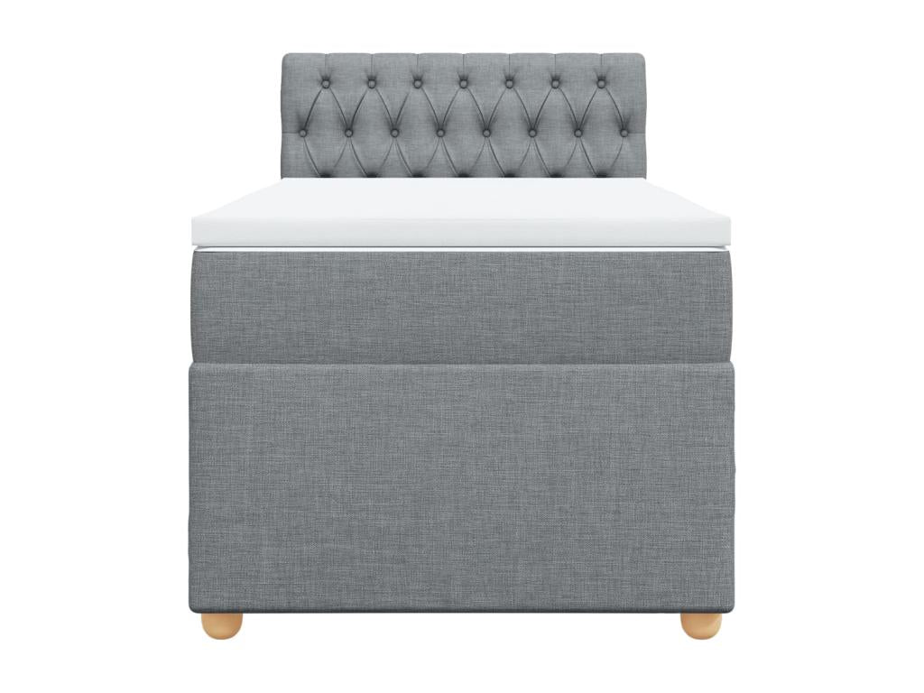 Boisona bed base and mattress, light grey, 90x190 cm, fabric AWIA79842