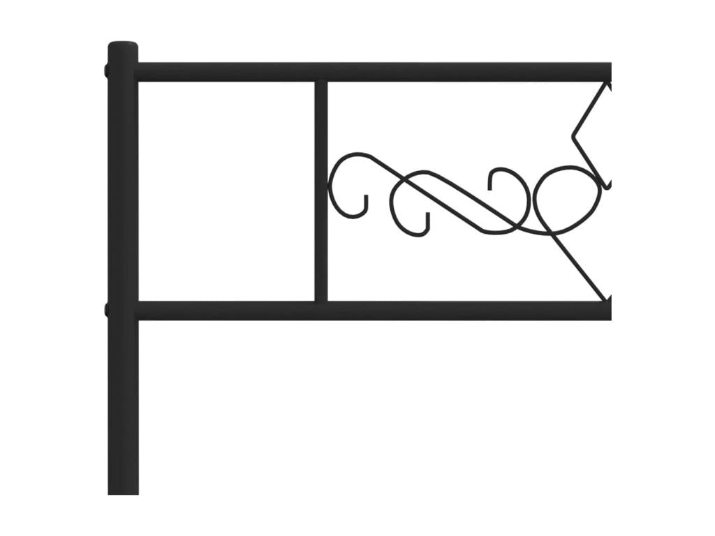 Metal bed frame with black headboard 150x200 NUGP39145