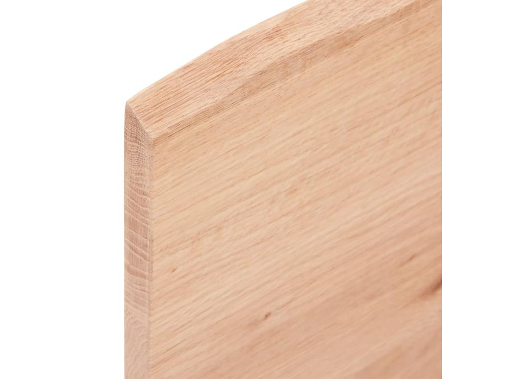 Light brown wall shelf 80x60x2 cm solid treated oak wood EAXD09066