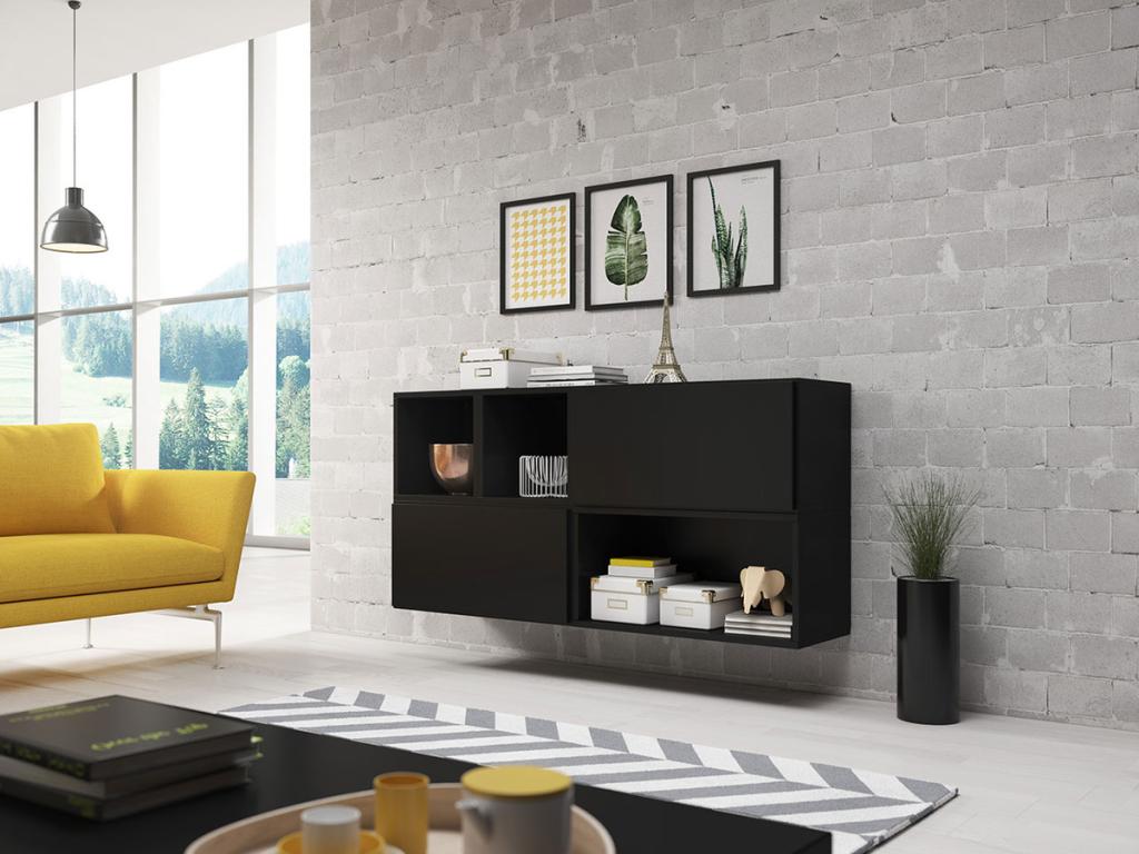 Boisona 120 Black Wardrobe Set 76x151x39cm Laminate - MDF JIDG04379