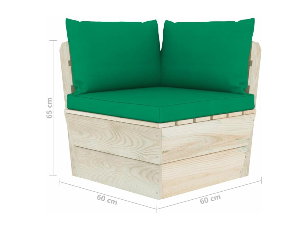 2-seater pallet garden sofa with cushions, spruce wood NEVU18101