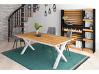 Dining table for 10 people, 200cm, robust, stable structure, solid legs, oak/white XRZE69080