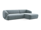 Modular 3-seater right-facing corner sofa in velvet - light blue - Boisona UMEG89069