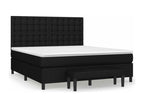 Upholstered bed base with mattress, black, 160x200 cm, fabric LMQO70432