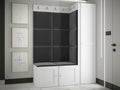 Nobellea 377 Hallway Unit 186x124x46cm White - Black Laminate - Upholstery - MDF YZXB97329