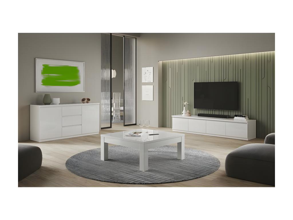 Boisona - 2-Door, 3-Drawer Buffet in High Gloss White Lacquer GFGE24478