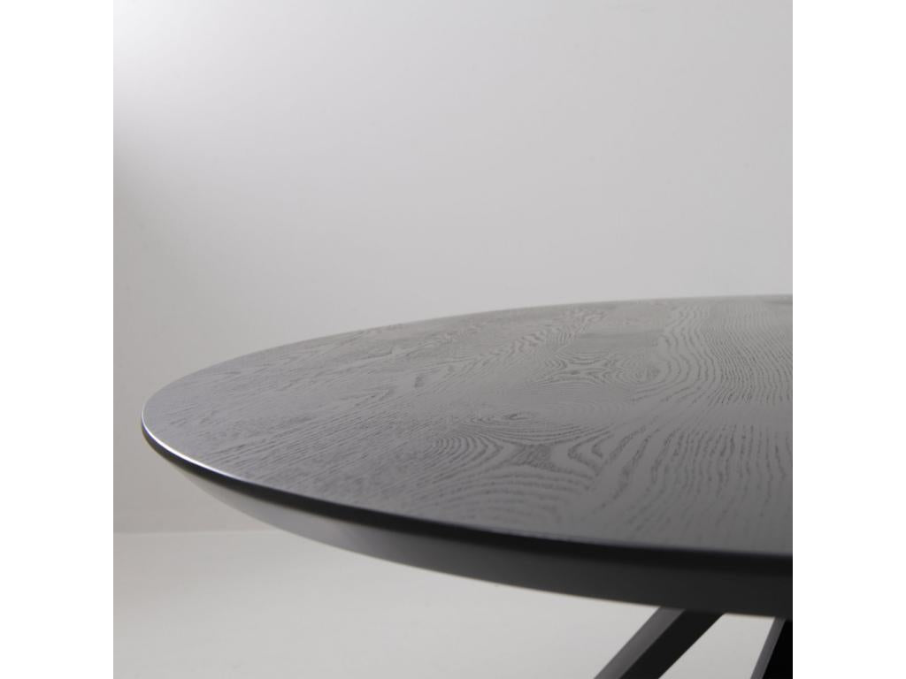 Boisona - Oval dining table for 10 people in wood and metal - Black TVCV49073