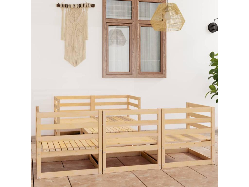 6-piece garden furniture set, solid pine wood ZMEH54204