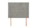 Headboard with wings, light grey, 83x16x118/128 cm, velvet, AOHQ48767