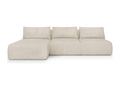 Left-hand corner sofa bed, 4-seater with storage compartment in beige corduroy - Boisona FUHI44673