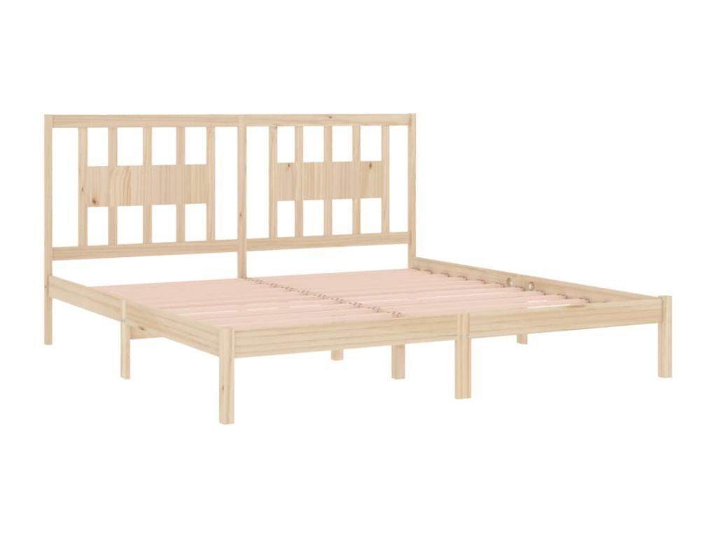Solid pine wood bed frame 200x200 cm CLIS07396