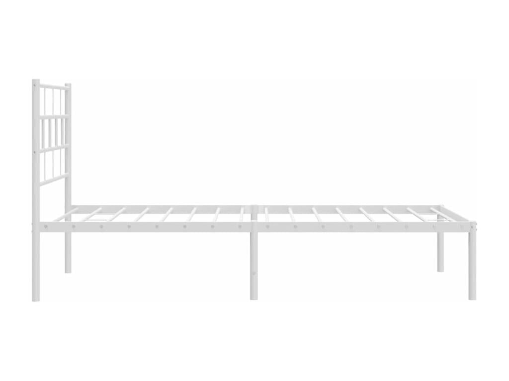 Metal bed frame with white headboard 100x190 CGMT81426