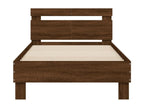 Bed frame, headboard and Nobelleaères LED, brown oak, 100x200cm AHEY17881