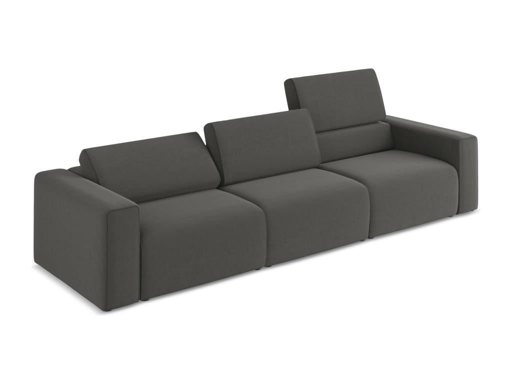 4-seater modular sofa in Nobellea - steel - Nobellea LFJS85853