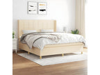 Upholstered bed base with mattress, Cream, 180x200 cm, Fabric BOYD30568