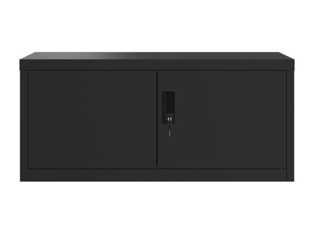 Black steel filing cabinet 90x40x40 cm GQEN86316