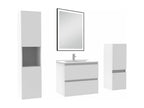 60cm Bathroom Vanity Unit with Column and Illuminated Wall Mirror, 3 Colors, White FYRO13502