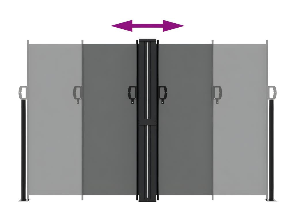 Anthracite retractable side awning 160x600 cm QWAM36732