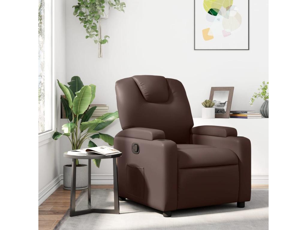 Brown Faux Leather Reclining Armchair YXZB18154