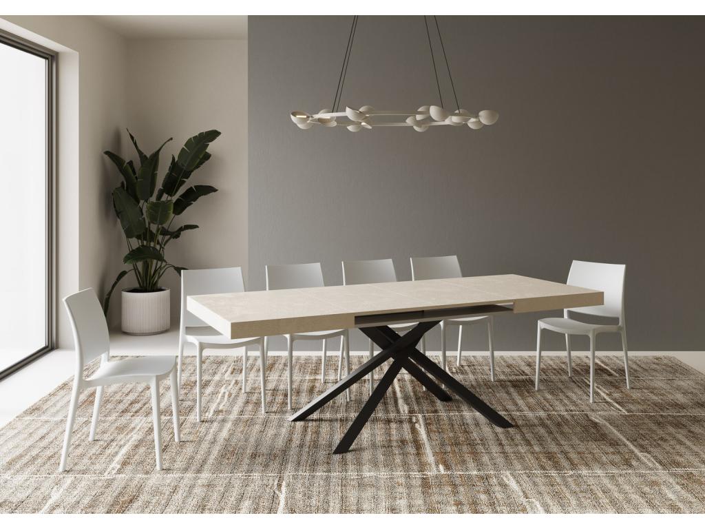 Extendable table 90x120/380 cm Boisona cashmere anthracite legs VBAE23441