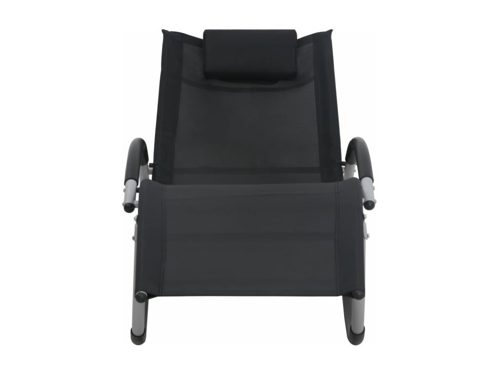 Black sun lounger/deckchair 65x155x83 cm 02 0012557 BIUT35955