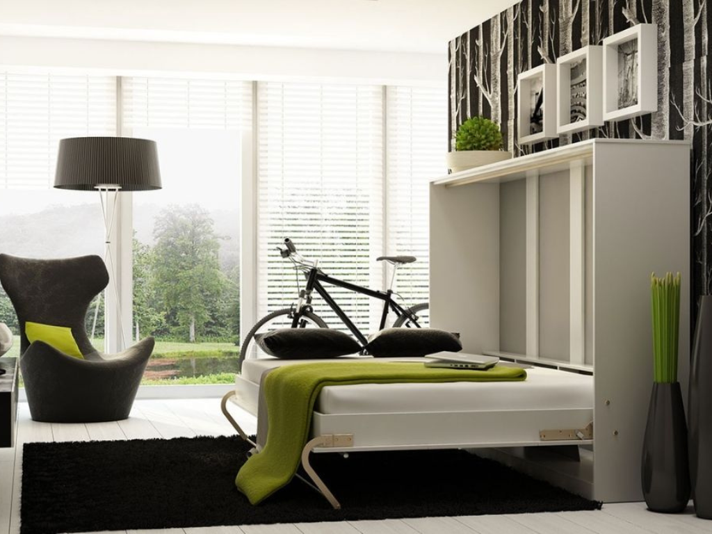 Nobellea AH165 Double White Wall Bed 140x200 Laminate 177x215cm YYWI67820