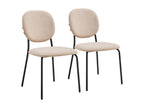 Set of 2 steel and beige fabric chairs TGIS91892