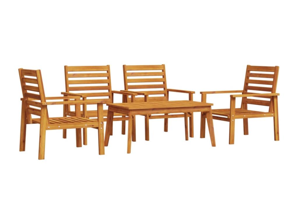 5-piece garden furniture set in solid Elariva wood PGJP08776
