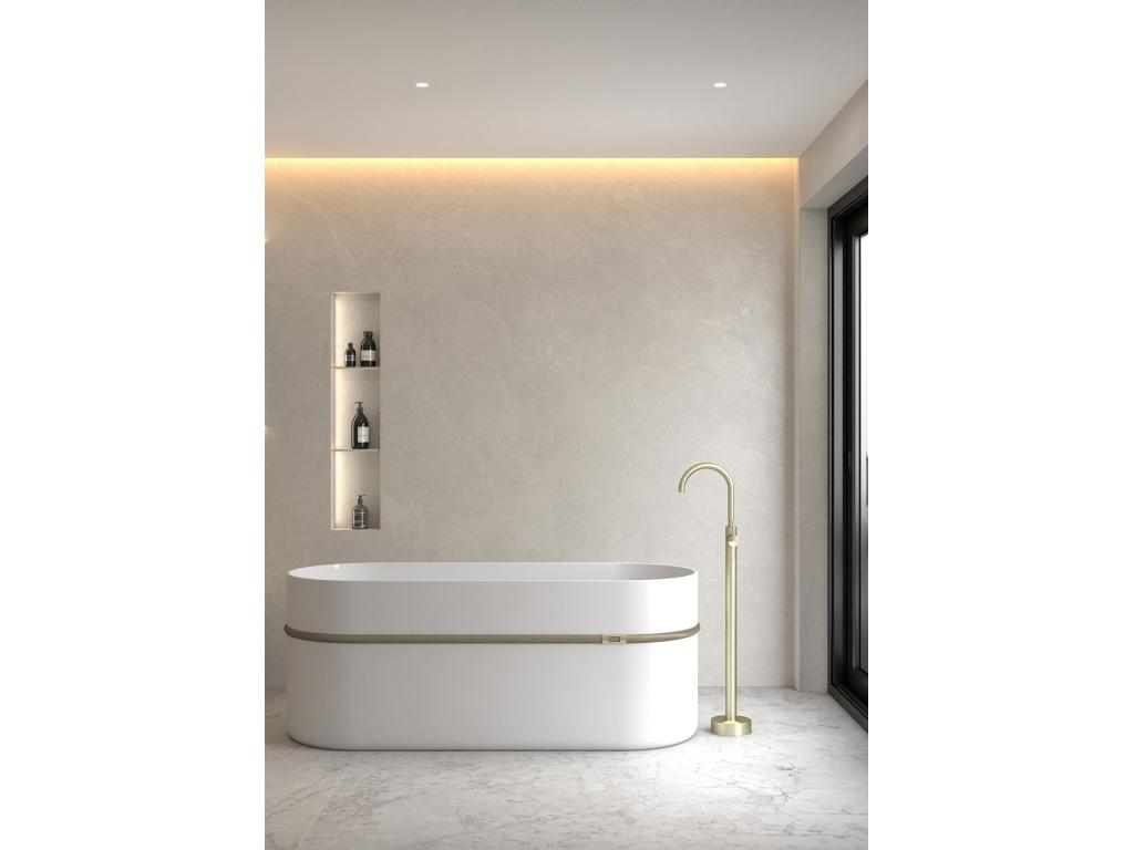 Single-column bath mixer tap, brushed gold - Nobellea MAEM36947