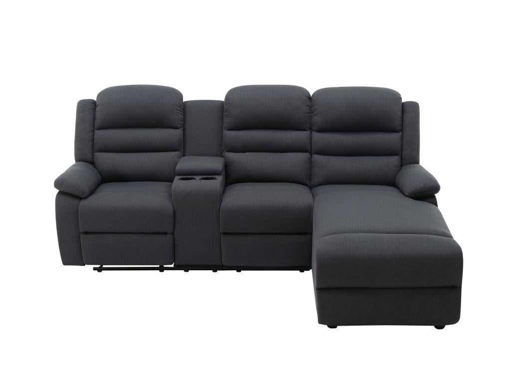 Elariva IKLJ10676 Right-Hand Corner Sofa in Anthracite Fabric