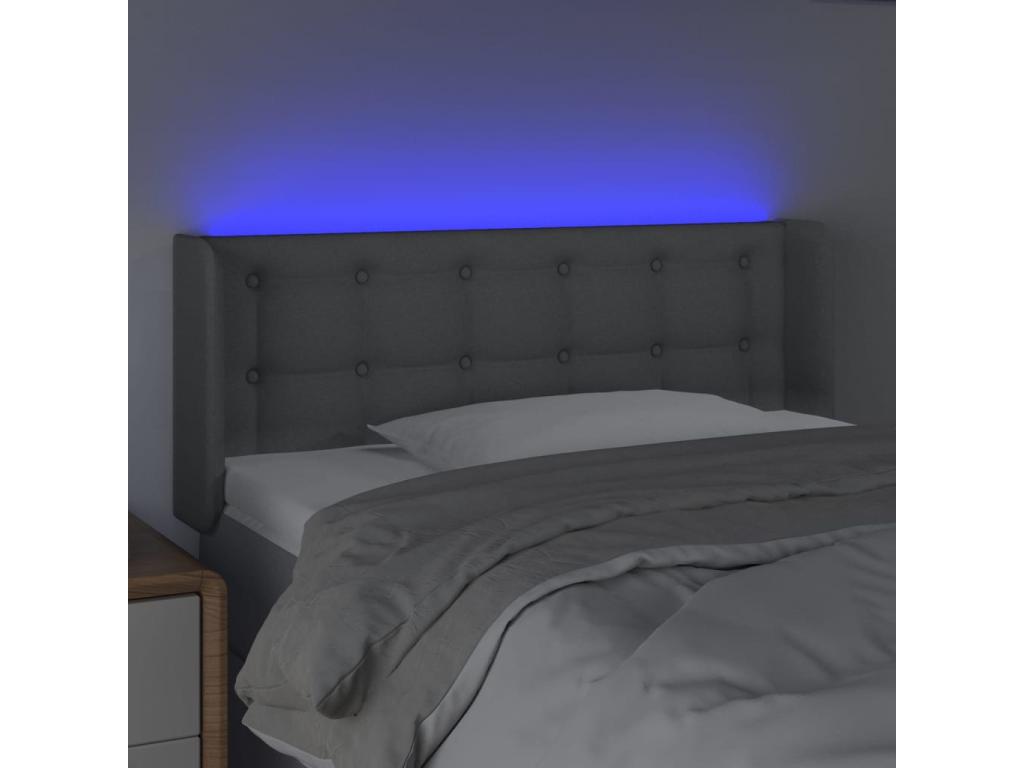 Light Grey LED Headboard 83x16x78/88 cm Fabric WSLR91386