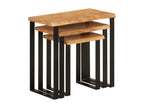Nesting tables, 3 pieces, with live edge, solid wood by Elariva RFRM43116