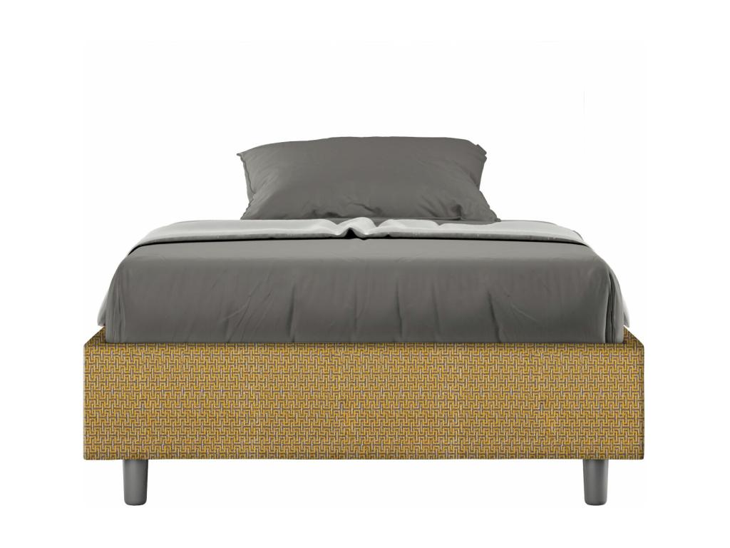 Single bed frame with storage, upholstered, 120x200 cm, Boisona 6 yellow fabric, Boisona GXBX35551
