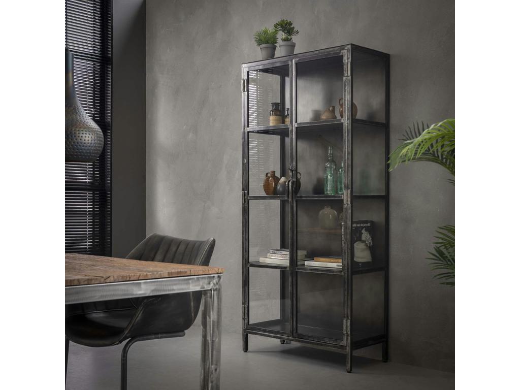 Boisona AFVS90832 industrial metal and glass display case