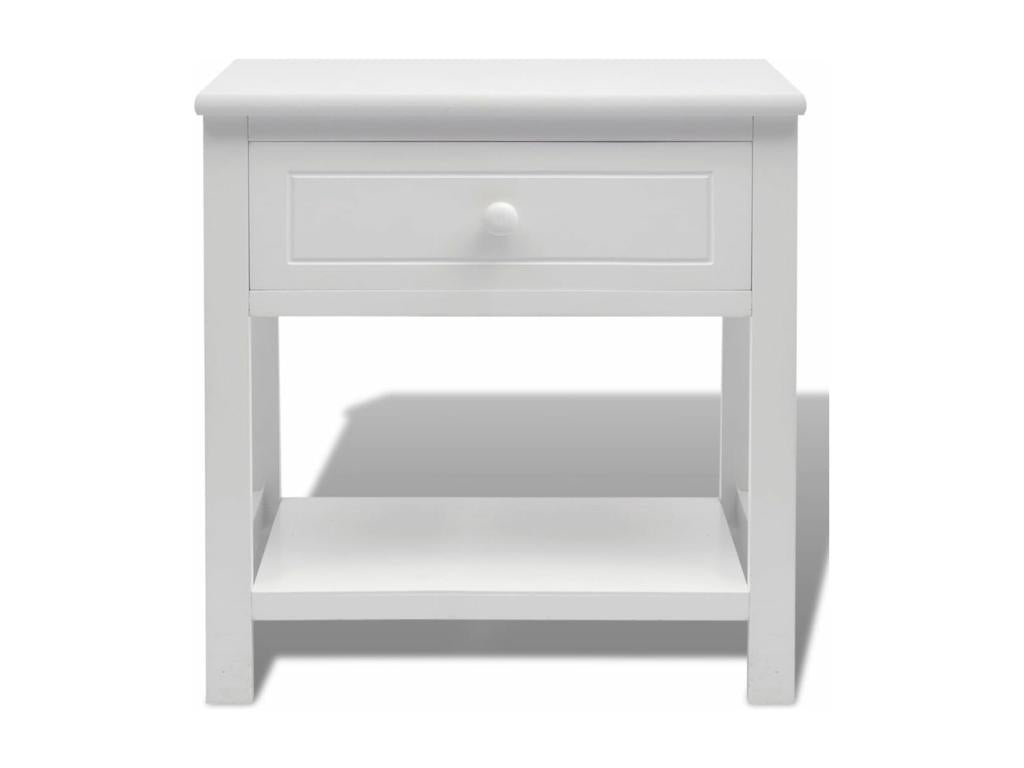 White wooden bedside table 40x29x42 cm 1402093 KLZP28844