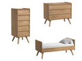 Complete nursery set: convertible cot, changing table, vintage wooden chest of drawers PKQL61553