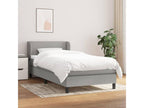 Upholstered bed base and mattress, light grey, 90x190 cm, fabric ECDH88125